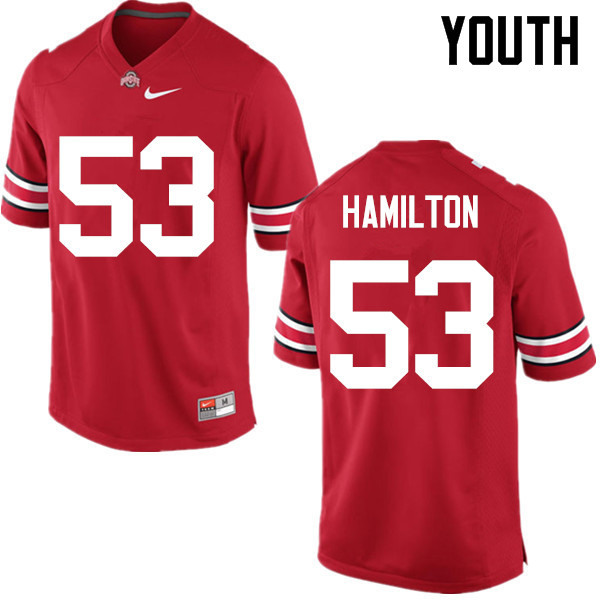 Ohio State Buckeyes Davon Hamilton Youth #53 Red Game Stitched College Football Jersey